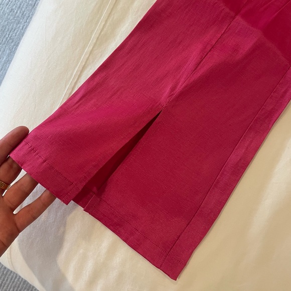 NWT Hosbjerg Elora High Waist Pink Flare Pants with Slit - Picture 3 of 4